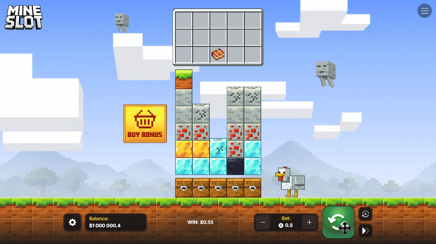 Minecraft casino game gameplay with pickaxes breaking blocks